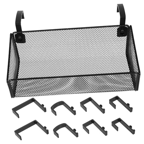 HAMPPLIES Metall Hängender Bett Organizer Aufbewahrungskorb für Etagenbett Nachttisch Bettablage Drahtkorb zum Einhängen Platzsparend und Vielseitig für Schlafzimmer Büro Wohnheim Schwarz