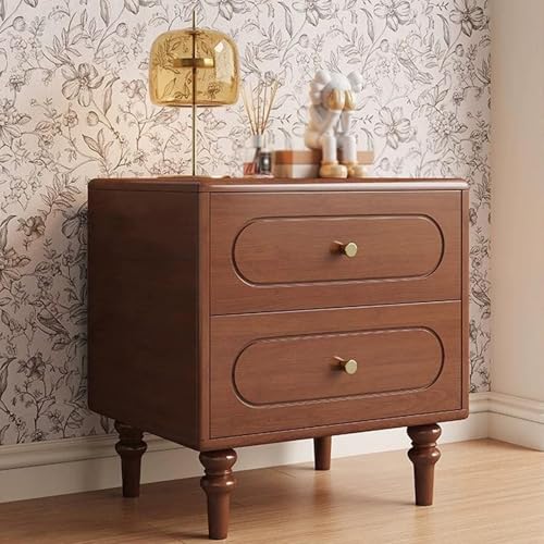 ZYHAOYAN Vintage Nachttisch, Nachttisch Aus Holz, Beistelltisch Mit Schubladen, Rustikaler Nachttisch, Gestell Aus Massivholz, Stabil Und Belastbar, Für Wohnungen, Hotels, Universitäten(Brown)