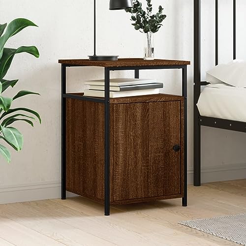 LVHUIDEH Nachttisch Braun Eichen-Optik 40x42x60 cm Holzwerkstoff