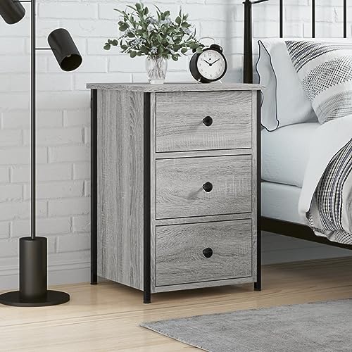 FOZICV Nachttisch Modernem Möbel für Schlafzimmer Beistellschrank Schlichten und Kompakten Design Aufbewahrungsschrank Inneneinrichtung Grau Sonoma 40x36x60 cm