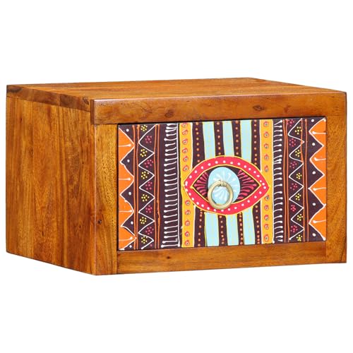 Homgoday Nachttische Braun, Mehrfarbig 35 x 30 x 22 cm Massivholz Akazie Nightstand Model4016517