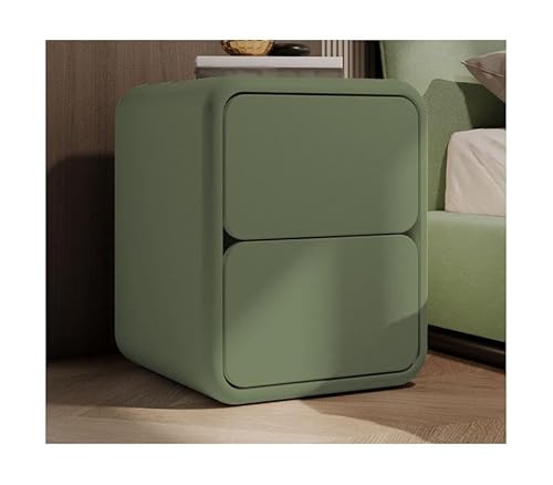 HADECOLL Nachttisch, Schmal, Moderner Nachttisch Aus Massivholz Mit 2 Schubladen, Abgerundeten Ecken, Aufbewahrung, Nachttisch Für Zuhause, Schlafzimmer, Beistelltisch, A40 X 40 X 47 cm