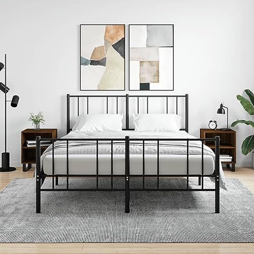 LVHUIDEH Nachttische 2er Set Braun Eichen-Optik 40x30x50 cm Holzwerkstoff
