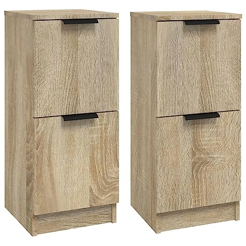 vidaXL 2X Sideboard Kommode Anrichte Schrank Beistellschrank Mehrzweckschrank Standschrank Flurschrank Sonoma-Eiche 30x30x70cm Holzwerkstoff