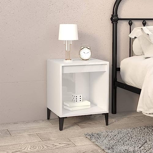 Myheimly Nachttisch Nachttische Nachtschrank Nachtkonsole Telefontisch Hochglanz-Weiß 40x35x50 cm 3017462de
