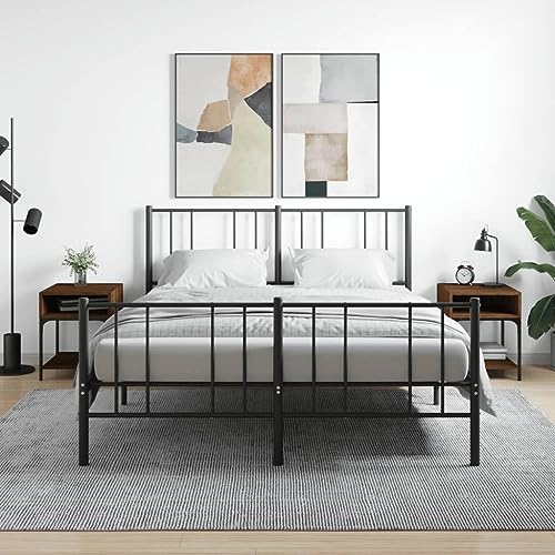 NIVVHOH Nachttische 2 STK, Bedside Table Nachtkästchen Nachtschrank Beistelltisch Geeignet für Wohnung Wohnzimmer Schlafzimmer Hotel Braun Eichen-Optik 40x41x50 cm Holzwerkstoff