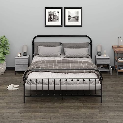 Goyphonic Nachttische 2er-Set in Grau Sonoma, 40x35x50 cm, robuster Holzwerkstoff, mit Stauraum für Schlafzimmer, Beistellschrank für Lampen und Bücher