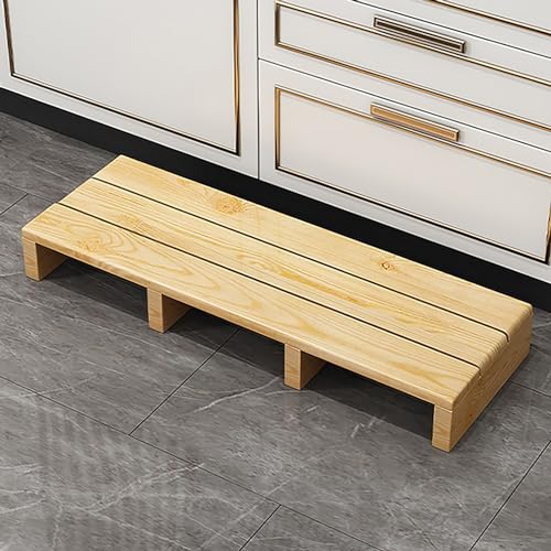 Tritthocker aus Holz, rutschfest, 12/15 cm hoch, Fußhocker für Betten, Massivholz, Mobilitätshelfer für den Innen- und Außenbereich, langlebig und stabil, Nachttisch, Holzfarbe