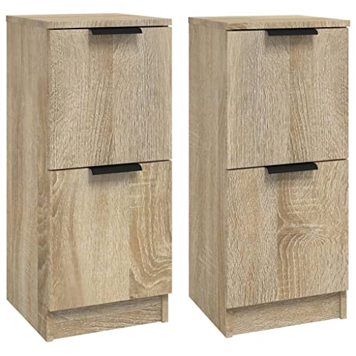 vidaXL 2X Sideboard Kommode Anrichte Schrank Beistellschrank Mehrzweckschrank Standschrank Flurschrank Sonoma-Eiche 30x30x70cm Holzwerkstoff
