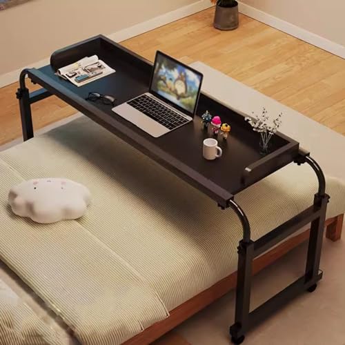 Höhenverstellbarer Schreibtisch über Bett, mobiler Rolltisch, medizinischer Tisch, Essens-Tablett und Computertisch mit Rollen, vielseitiger Tisch für Nachttisch