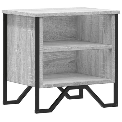 Eleganz Nachttisch Grau Sonoma 40x30x40 cm aus Holzwerkstoff & Metall - Moderner Beistelltisch für Schlafzimmer, Wohnzimmer | Stabile & langlebige Kommode mit viel Stauraum Eleganz Nachttisch Grau Sonoma 40x30x40 cm aus Holzwerkstoff & Metall - Moderner Beistelltisch für Schlafzimmer, Wohnzimmer | Stabile & langlebige Kommode mit viel Stauraum