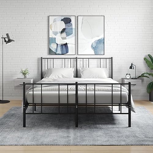 Fasba Wand-Nachttische 2 STK. Grau Sonoma 35x35x20 cm, Beistelltisch mit viel Stauraum, Nachtschrank, Nachtkommode, Nachtkonsole/ 829849