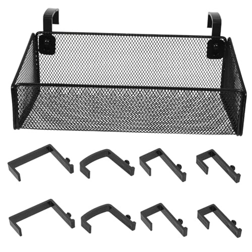 NOLITOY Hängender Nachttischkorb Metallgewebe Metallkorb Zum Einhängen Nachttisch Organizer Schwarz Für Schlafzimmer Büro Und Wohnheim