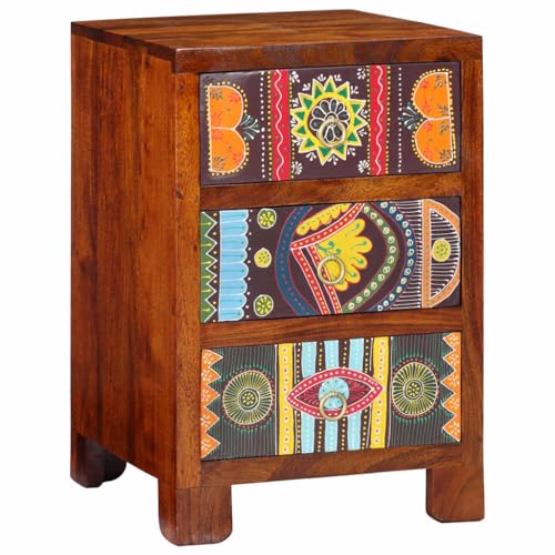 UTSRABFA Nachttisch 40x40x60 cm Massivholz Akazie Kleiner Nachttisch Sideboard Nachtschrank Bed Side Table Bedroom für Schlafzimmer Wohnzimmer Jugendzimmer Bad