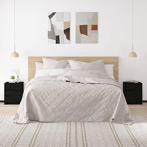 KATERYY Nachtschränke 2 STK. Schwarz 40x31x50 cm Massivholz Kiefer,Schicke MassivholzNachttische im eleganten Design mit viel Stauraum für das Schlafzimmer Schlafzimmer, Nachttische