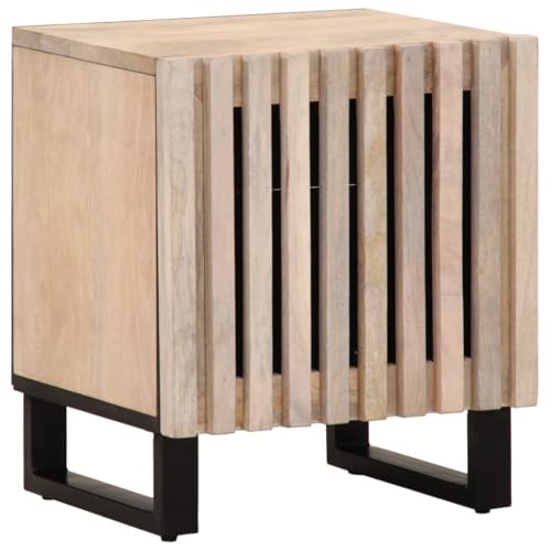 ULUYYUC Beistellschrank Nachttische Nachttisch Klein Kleiner Tisch - Nachttische 2 STK. 40x34x46 cm Gebleichtes Massivholz Mango für Küche Schlafzimmer Wohnzimmer Jugendzimmer
