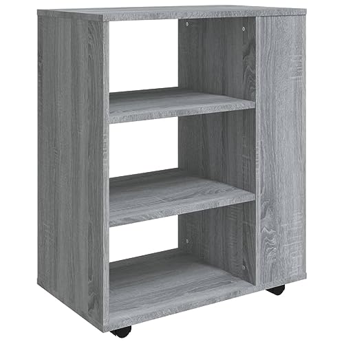 Genérico Wenjingqi 815967 Schrank mit Rollen, Sperrholz, Grau, Sonoma, 60 x 35 x 75 cm, Grau