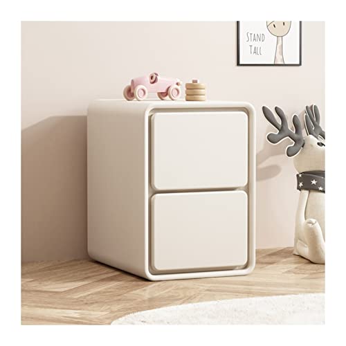, 2 Schubladen,, Beistelltisch, Kleiner Aufbewahrungsschrank für Wohnzimmer und Schlafzimmer, 48 cm hoch, beige (L25 x T40 x H48 cm)
