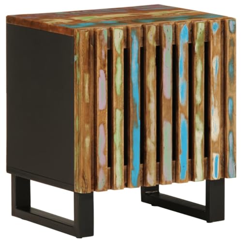 MOBCANT Nachttisch, Nachttischschrank Side Table Bettablage Telefontisch Geeignet für Schlafzimmer Hotel Wohnstube Wohnung 40x34x46 cm Altholz Massiv