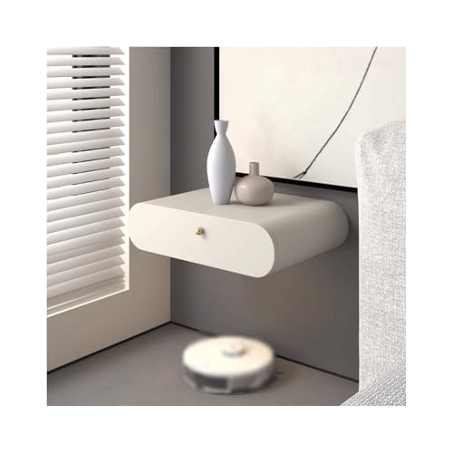 Schwebender Nachttisch, moderner schwebender Nachttisch mit Schublade, an der Wand montierter Nachttisch aus Massivholz, minimalistischer hängender Nachttischschrank für Schlafzimmer