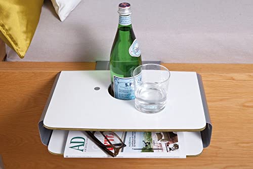 HT Mini Konsole weiß/Silber Bett Ablage Klemmbrett