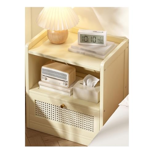 Zxarunas Rattan -Nachttisch -Nacht -Aufbewahrungsartefakt Multifunktionaler Lagerschrank geeignet für das Wohnzimmer und das Lernen im Schlafzimmer geeignet