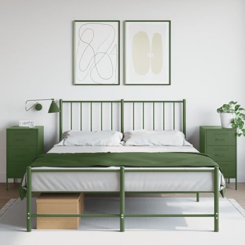 Xichuzi Nachttische 2 STK. Olivgrün 36x39x68 cm Kaltgewalzter Stahl, Nachtschrank, Nachtkästchen, Bedside Table, Nachtkommode, Nightstand, Nachttischschrank, Nachtkonsole - 843087
