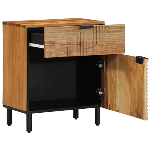 SKM Nachttisch 50x33x60 cm Massivholz Akazie,Möbel,Tische,Nach ttische,Braun,15.05KG,401 7764