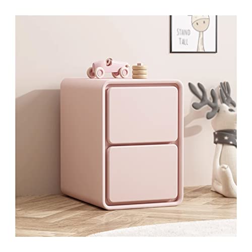 Moderne Nachttisch aus Kunstleder mit 2 Schubladen, süßer rosa Schlafzimmer-Nachttisch, Beistelltisch, kleiner Aufbewahrungsschrank for Wohnzimmer, Schlafzimmer, 18,8  H Praktisch(L25xD40xH48cm)