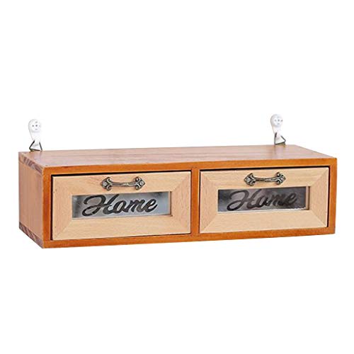 Nachtschrank Schwimmende Schublade Haushaltswand Hängen Schublade Kosmetik Wand Hängen Schublade Schlafzimmer Wand Schublade (Color : Brown, Size : 32.5 * 12 * 8.5cm)