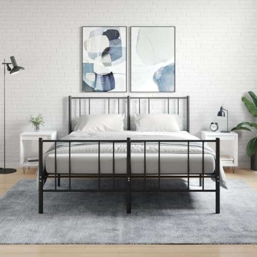Myheimly Nachttische Nachttisch Nachtschrank Nachtkonsole Telefontisch 2 STK. Hochglanz-Weiß 40x35x50 cm Holzwerkstoff 3031714de