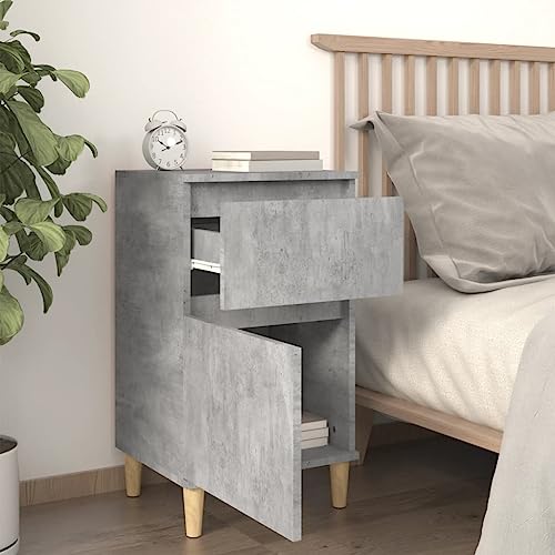 HEFZGDB Nachttische 2 STK. Betongrau 40x35x70 cm Nachttisch Vintage Nachtschrank Beistelltisch Küchentisch für Wohnzimmer Schlafzimmer Hotel Gästezimmer
