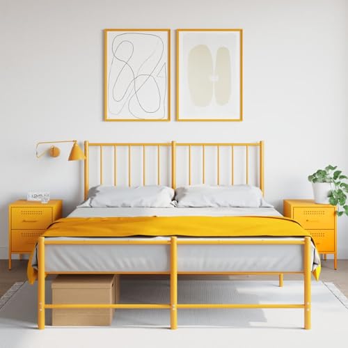 Xichuzi Nachttische 2 STK. Senfgelb 36x39x50,5 cm Stahl, Nachtschrank, Nachtkästchen, Bedside Table, Nachtkommode, Nightstand, Nachttischschrank, Nachtkonsole - 842929