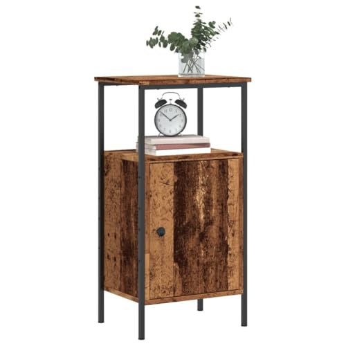 Rantry Nachttisch aus antikem Holz, 41 x 31 x 80 cm, aus mehrschichtigem Holz, Sideboard, Bodenschrank, Büromöbel, Nachttisch für Schlafzimmer, Möbel