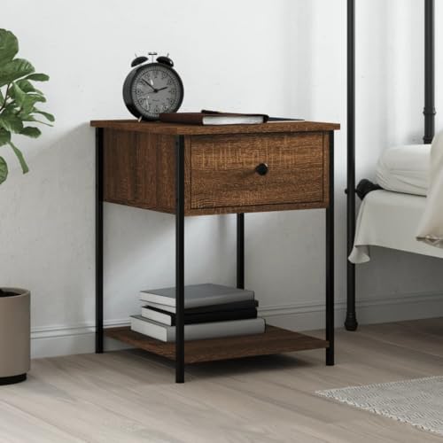 LVHUIDEH Nachttisch Braun Eichen-Optik 44x45x58 cm Holzwerkstoff