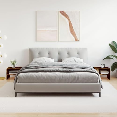 GeenYuu Nachttische 2 STK. Räuchereiche 40x30x30 cm, Holzwerkstoff Modern, Schlafzimmer Beistelltisch, Langlebiger Nachtschrank für Bücher und Dekoration