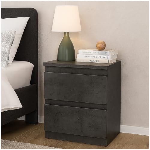 HTI living Nachtkommode 2er Set mit 2 grifflosen Schubladen Nachtschrank