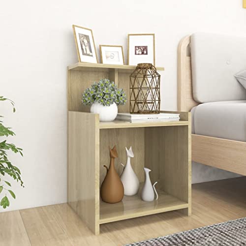 Youuihom Nachttische 2 STK. Sonoma-Eiche 40x35x60 cm Holzwerkstoff Nightstand Nachtschrank Bedside Tables Beistelltisch Schmal für Schlafzimmer Wohnzimmer Jugendzimmer Bad