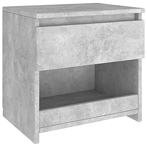 Genérico Wenjingqi 803451 Nachttisch, Holztechnik, Grau, Beton, 40 x 30 x 39 cm
