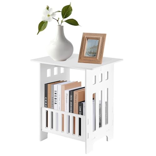 GREENSAPPIRE Moderner quadratischer Nachttisch 32x26x40 cm – Platzsparende Nachtkommode mit Ablagefläche und Stauraum, ideal für kleines Schlafzimmer (1 PCS)