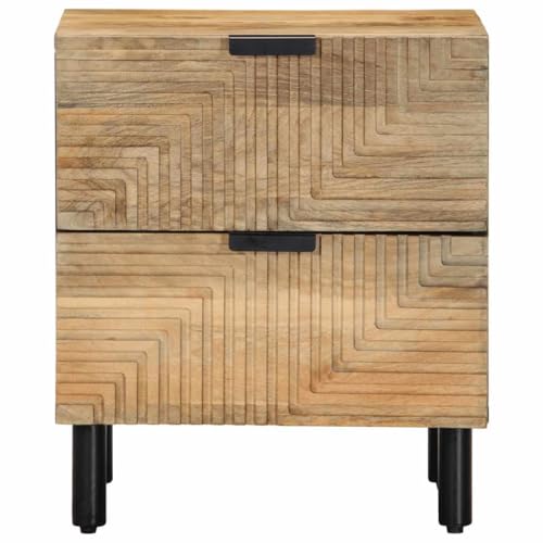 HEFZGDB Nachttisch Braun 40x33x46 cm Massivholz Mango Nachttisch Vintage Beistelltisch Couchtisch Bartisch für Schlafzimmer Hotel Gästezimmer Wohnzimmer