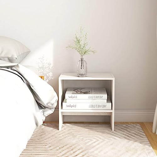 MOBCANT Nachttisch, Nachtkästchen Bedside Table Sofatisch Nachtischschränke Geeignet für Schlafzimmer Schlafsaal Wohnung Wohnstube 40x30,5x40 cm Massivholz Kiefer