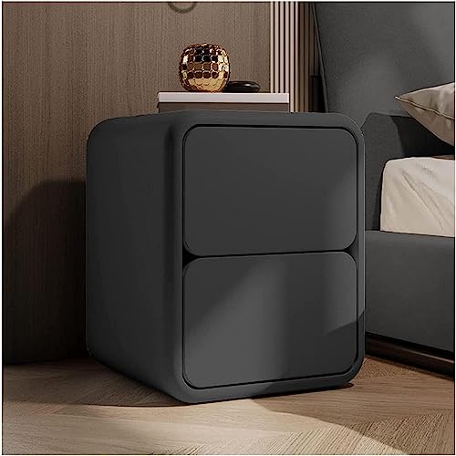 HADECOLL Nachttisch, Schmal, Schlicht, Mit Schubladen, Nachttisch, 2Er-Set, Kleine, Schmale Nachttische, Moderner Schlafzimmer-Beistelltisc h, Nachttisch, 45 cm, Braun, Grau 35 cm
