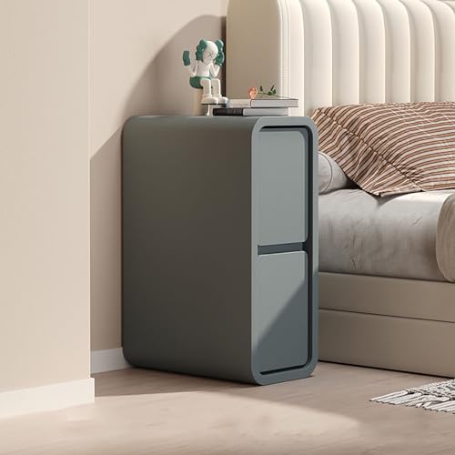 Moderner minimalistischer Schlafzimmer-Nachttisch - Nachttisch aus Massivholz mit Aufbewahrungsschubladen, schmaler Kommode, Mini-Holzschrank für Schlafzimmer