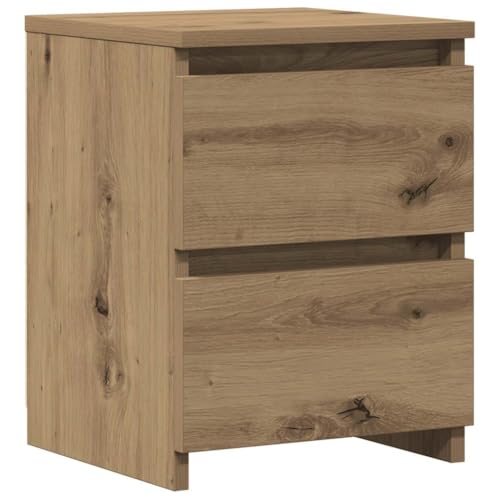 HETFTJN Nachttisch Artisan-Eiche 30x30x40 cm Holzwerkstoff mit 2 Schubladen Industrial Design Robuster Beistelltisch für Schlafzimmer Wohnzimmer Büro HETFTJN Nachttisch Artisan-Eiche 30x30x40 cm Holzwerkstoff mit 2 Schubladen Industrial Design Robuster Beistelltisch für Schlafzimmer Wohnzimmer Büro