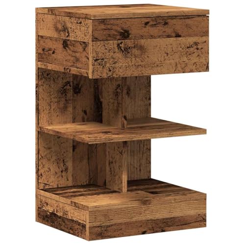 Genérico Wenjingqi 856748 Nachttisch, Sperrholz, antikes Holz, 40 x 35 x 65 cm, Braun