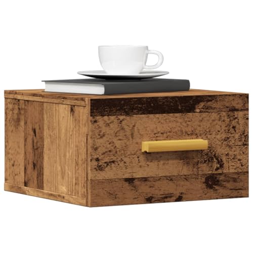 Rantry Wandnachttische 2 Stück antikes Holz 35 x 35 x 20 cm, Sideboard Schrank, Bodenschrank, Büromöbel, Nachttisch für Schlafzimmer, Möbel