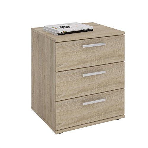 CARO-Möbel Nachttisch Mariella Nachtschrank Nachtkommode für Boxspringbett, in Sonoma Eiche, mit 3 Schubladen