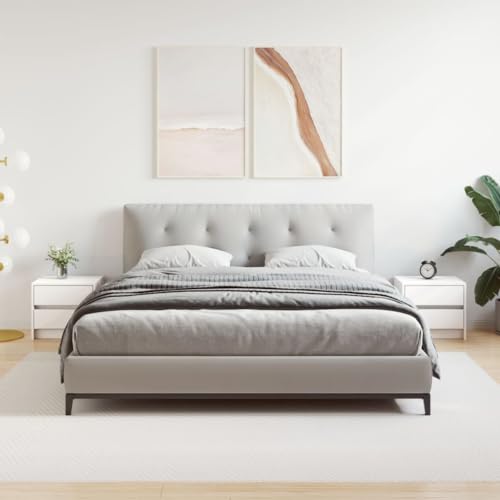 Tonture Nachttische 2er-Set Weiß, 40x31x35,5 cm Massivholz Kiefer, mit 2 Schubladen, Stabiler Beistelltisch für Schlafzimmer und Wohnzimmer