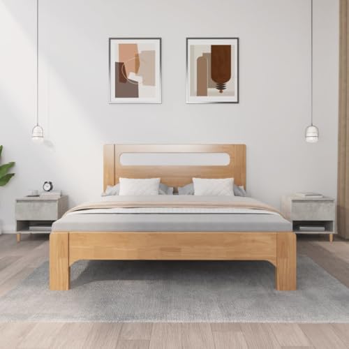 Runheo Nachttische 2 STK. Betongrau 50x46x50 cm, Holzwerkstoff, robuste Schlafzimmer-Beistelltisc he, stilvolle Nachtschränke für Zeitschriften, Bücher, Wohnzimmer